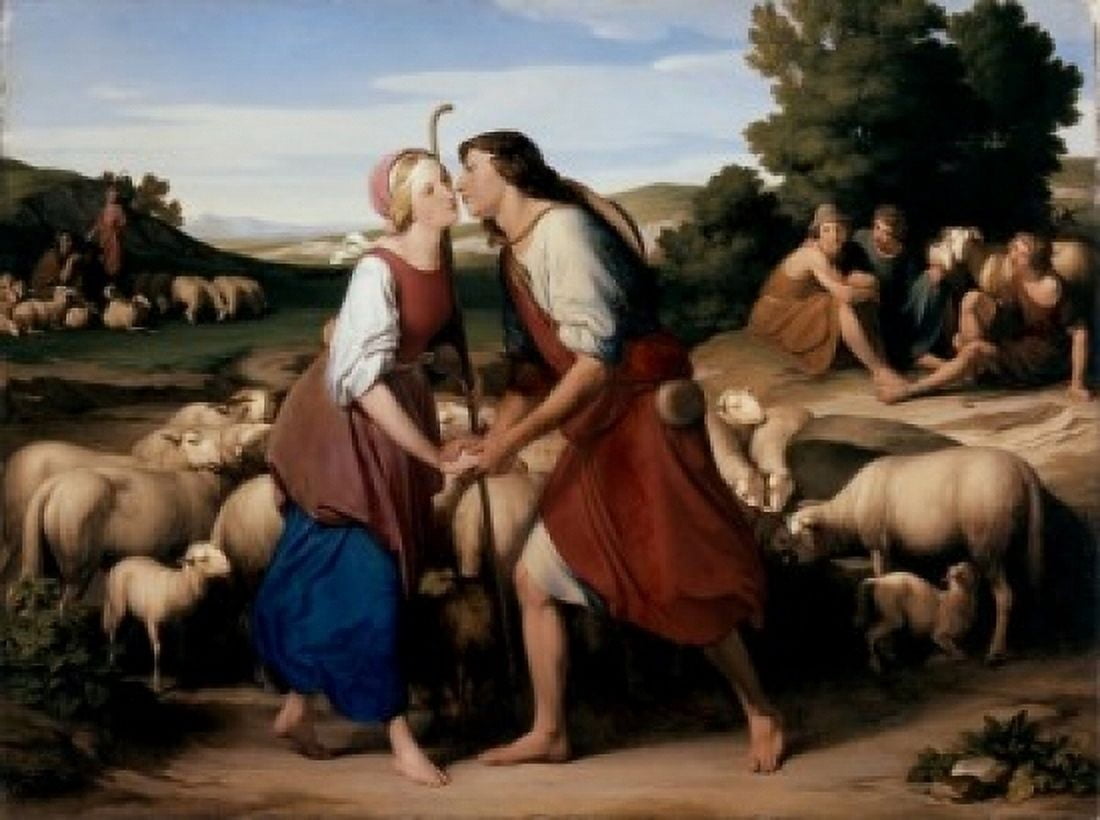 Jacob and Rachel Gustav Heinrich Nacke (1786-1835 German) Canvas Art - Gustav Heinrich Nacke (24 x 36)