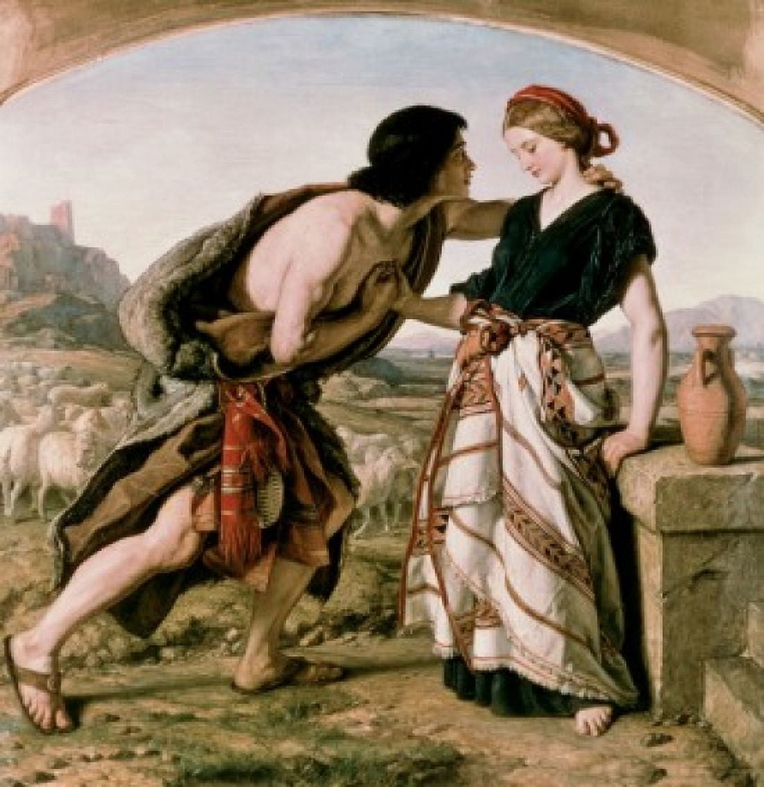 Jacob and Rachel William Dyce (1806-1864 Scottish) Private Collection Canvas Art - William Dyce (18 x 24)