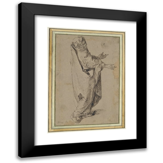 Jacob de Gheyn II 18x24 Black Modern Framed Museum Art Print Titled - Study for a Standing Virgin Mary (ca. 1608-10)