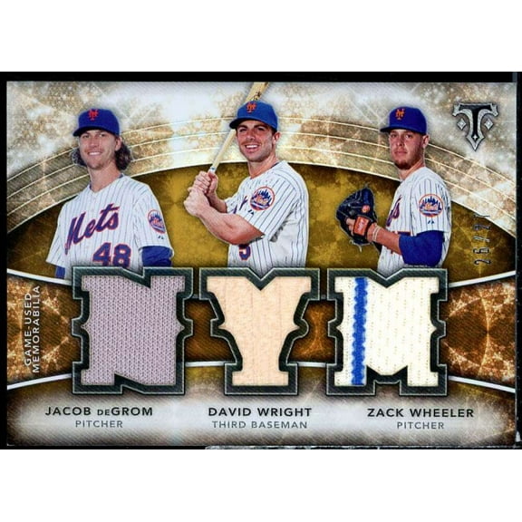 Jacob deGrom/Wheeler/David Wright 2015 Triple Thread Relic Combo Sepia #TTRCDWW