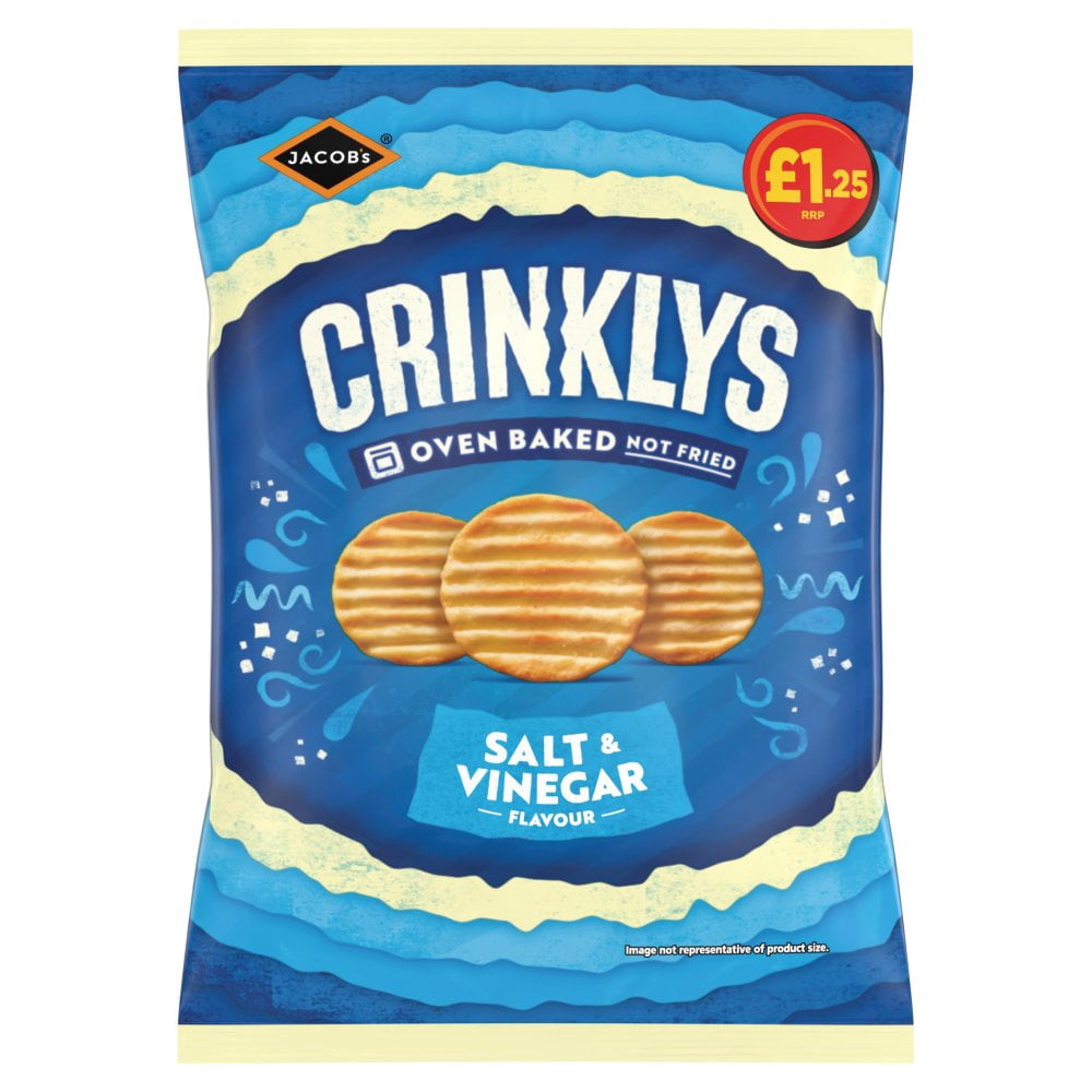 Jacob's Crinklys Salt & Vinegar Flavour 90g  (pack of 15)