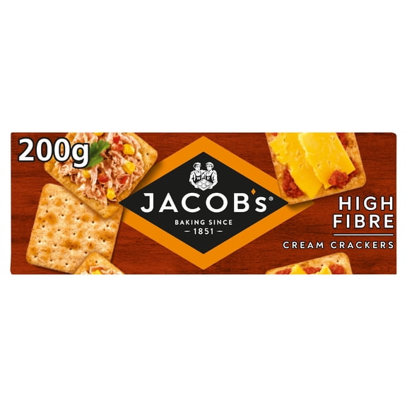 Jacob's High Fibre Cream Crackers 200g, Imported from Britain