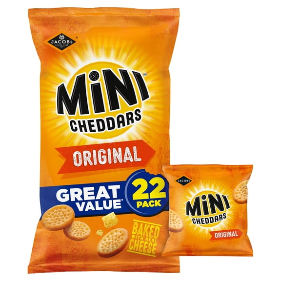 Jacob's Mini Cheddars - Original 22 Pack 506g, Imported from Britain