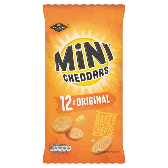 Jacob's Mini Cheddars Original Multipack Snacks 12x23g, Imported from Britain