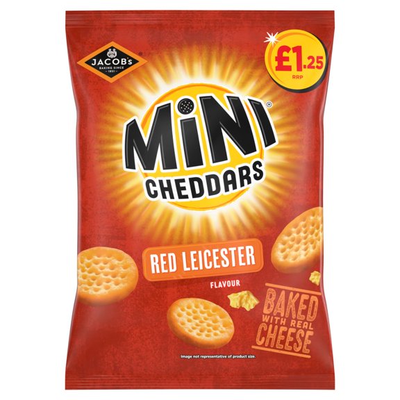 Jacob's Mini Cheddars Red Leicester Snacks 90g  (pack of 15)