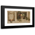 thumbnail image 1 of Jacob van Campen 24x15 Black Modern Framed Museum Art Print Titled - Still Life with Fruit and Flower Garlands (1645 - 1650), 1 of 1