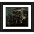 thumbnail image 1 of Jacob van Ruisdael 14x12 Black Ornate Wood Framed Double Matted Museum Art Print Titled: A Marsh in a Forest at Dusk (1660), 1 of 5