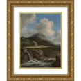 thumbnail image 1 of Jacob van Ruisdael 15x18 Gold Ornate Wood Frame and Double Matted Museum Art Print Titled - Mountain Torrent (1670s), 1 of 4