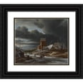 thumbnail image 1 of Jacob van Ruisdael 23x20 Black Ornate Framed Double Matted Museum Art Print Titled: Winter Landscape (C. 1665), 1 of 5
