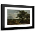 thumbnail image 1 of Jacob van Ruisdael 24x18 Black Modern Framed Museum Art Print Titled - Landscape with a Village in the Distance (1646), 1 of 5