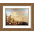 thumbnail image 1 of Jacob van Strij 2x Matted 24x20 Gold Ornate Framed Art Print 'Landscape with coast and ruin ', 1 of 2