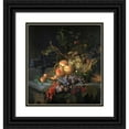 thumbnail image 1 of Jacob van Walscapelle 15x16 Black Ornate Wood Framed Double Matted Museum Art Print Titled - Still Life with Fruit (C. 1670 - C. 1727), 1 of 5