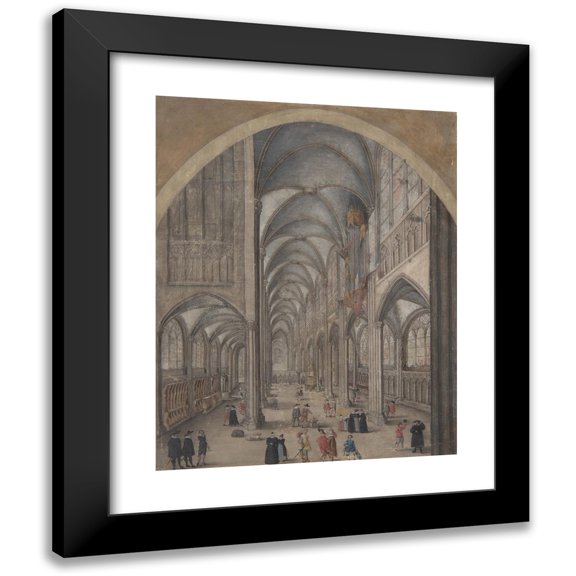 Jacob van der Heyden 15x18 Black Modern Framed Museum Art Print Titled - Interior of Strasbourg Cathedral (ca. 1625-30)