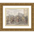 thumbnail image 1 of Jacob van der Ulft 14x11 Gold Ornate Wood Frame and Double Matted Museum Art Print Titled - Riot at the Conviction of Cornelis Halewijn and Herman Jansz. in Antwerp in 1559 (1652 - 1659), 1 of 4