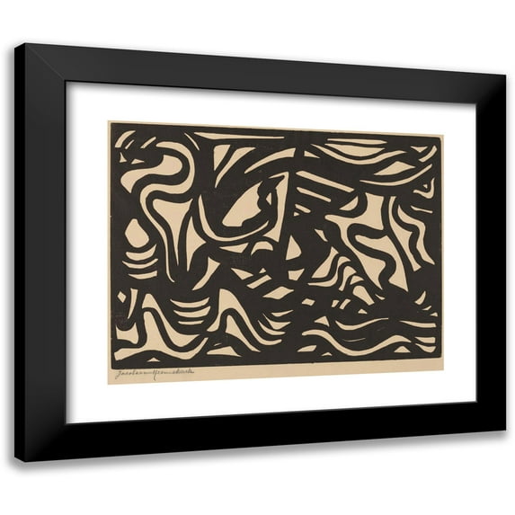 Jacoba van Heemskerck 14x12 Black Modern Framed Museum Art Print Titled - Composition (1921)