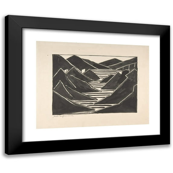 Jacoba van Heemskerck 18x15 Black Modern Framed Museum Art Print Titled - Composition (Fjord) (Late 19th-Early 20th Century)