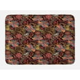 thumbnail image 1 of Jacobean Bath Mat, Vintage Jumble in Warm Tones Floral Motifs Garden Art, Plush Bathroom Decor Mat with Non Slip Backing, 29.5" X 17.5", Dark Brown Multicolor, by Ambesonne, 1 of 2