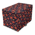 thumbnail image 1 of Jacobean Dog Crate Cover, Continuous Pattern of Blooming Flowers and Little Birds, Easy to Use Pet Kennel Cover Small Dogs Puppies Kittens, 7 Sizes, Indigo Vermilion, by Ambesonne, 1 of 1