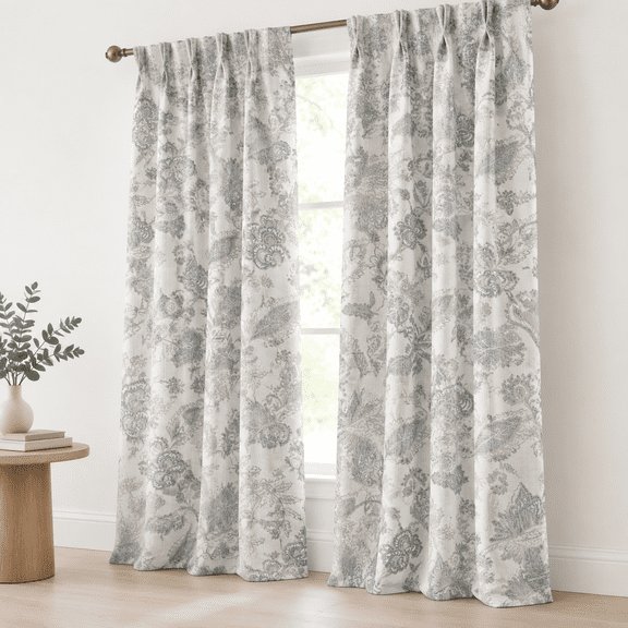 Jacobean Flpinch Pleated Light Filtering Curta84 Inch