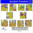 thumbnail image 1 of Jacobean Pumpkins (1) Embroidery Designs - All Popular Formats Included - Loaded on USB Stick, 1 of 10