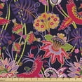 thumbnail image 1 of Jacobean Sofa Upholstery Fabric by the Yard, Illustration of Floral Jungle with Abstract Botanical Elements Pattern, Decorative Fabric for DIY Home Accents, 1 Yard, Dark Purple Multicolor by Ambesonne, 1 of 4