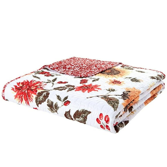 Jacobean Sunflower Quilt Ensemble - Full/Queen Quilt