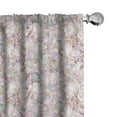 thumbnail image 1 of Jacobean Window Curtains, Illustration of a Natural Floral and Leafy Branches Repeating Pattern, Lightweight Decorative Panels Set of 2 with Rod Pocket, 56" x 63", Pale Pink, by Ambesonne, 1 of 5