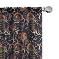 thumbnail image 1 of Jacobean Window Curtains, Repetitive Pattern with Grunge Style Flower Swirls Damask, Lightweight Decorative Panels Set of 2 with Rod Pocket, 56" x 95", Indigo Multicolor, by Ambesonne, 1 of 5