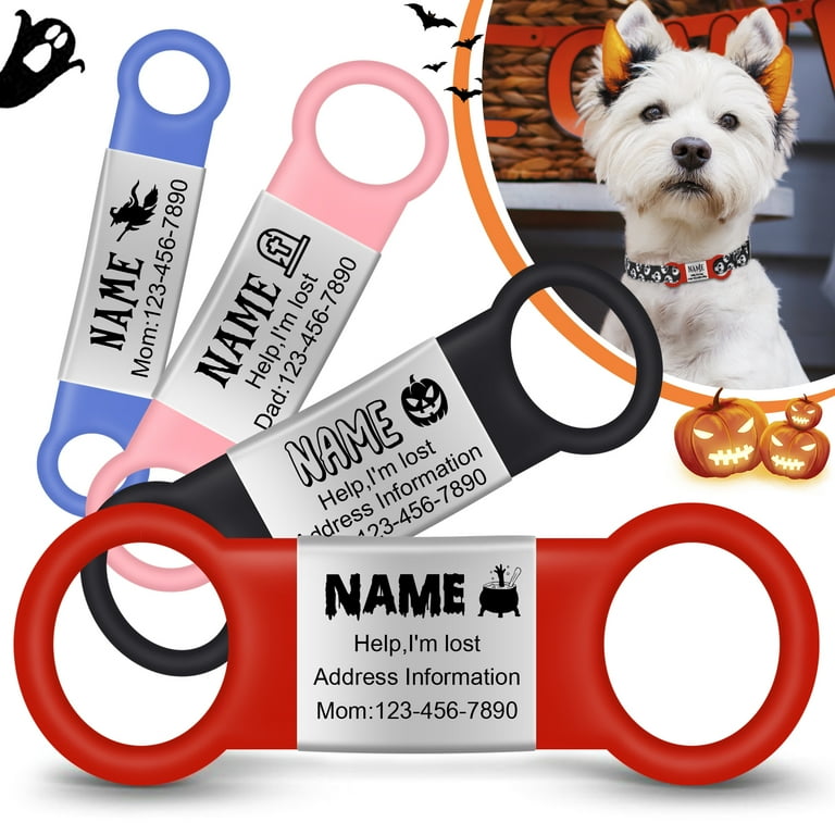 Jacobera Hallowen Personalized Dog Tags Custom Silent Dog Tag ID Name Collar Tag Engraved Personalized Engraved Dog Cat Tags Walmart