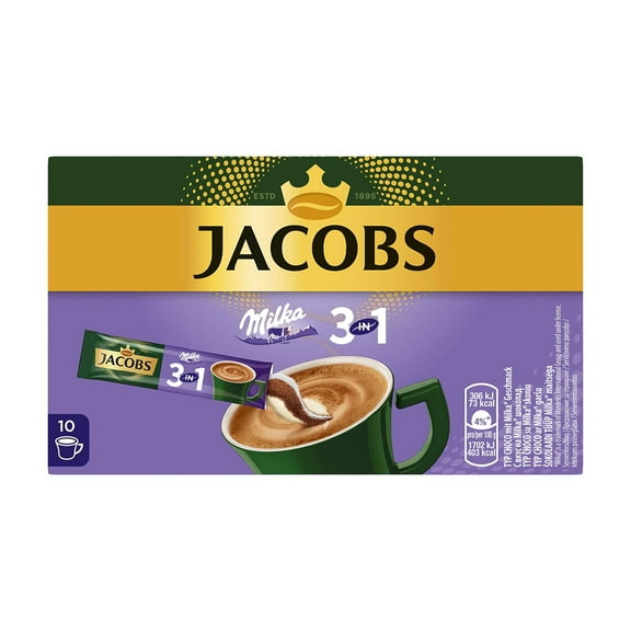 Jacobs 3in1 Coffee with MILKA chocolate -10 sachets/ 1 box-