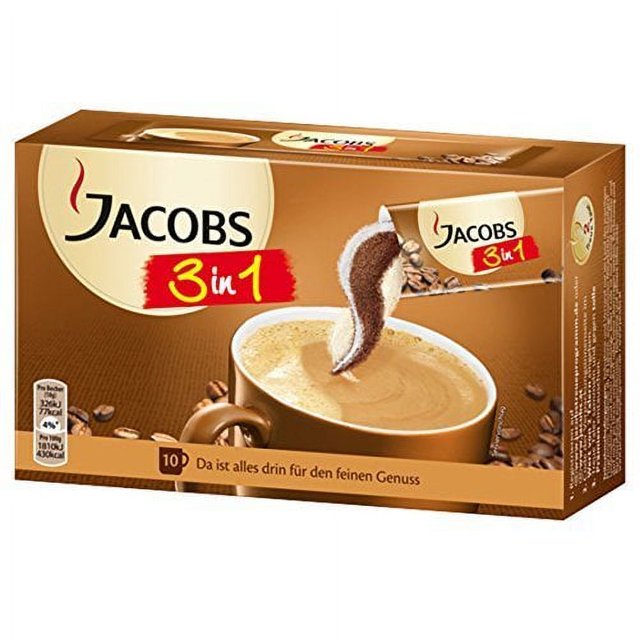 Jacobs 3in1 Instant Coffee Sticks, 10 Single Servings