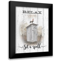 Jacobs, Billy 12x14 Black Modern Framed Museum Art Print Titled - Relax - Sit a Spell