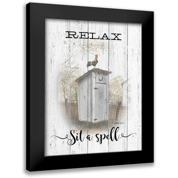 Jacobs, Billy 12x14 Black Modern Framed Museum Art Print Titled - Relax - Sit a Spell