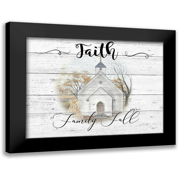 Jacobs, Billy 14x12 Black Modern Framed Museum Art Print Titled - Faith-Family-Fall