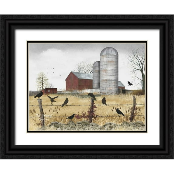 Jacobs, Billy 14x12 Black Ornate Wood Framed with Double Matting Museum Art Print Titled - Fall Gathering