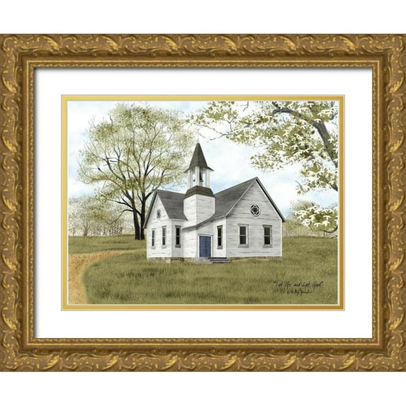 Jacobs, Billy 14x12 Gold Ornate Wood Framed with Double Matting Museum Art Print Titled - Let Go and Let God