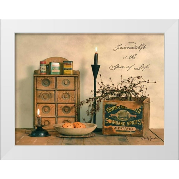 Jacobs, Billy 14x12 White Modern Wood Framed Museum Art Print Titled - Friendship is the Spice of Life