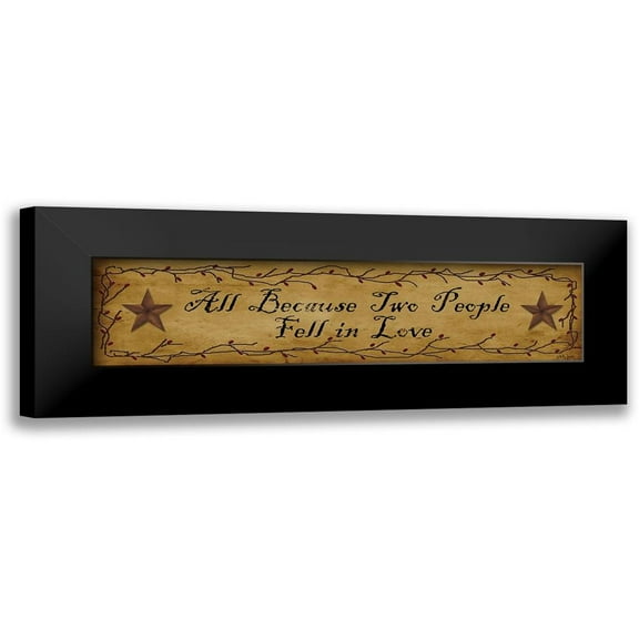 Jacobs, Billy 14x6 Black Modern Framed Museum Art Print Titled - All Because Two People