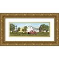 thumbnail image 1 of Jacobs, Billy 14x7 Gold Ornate Wood Framed with Double Matting Museum Art Print Titled - Summer on the Farm, 1 of 4