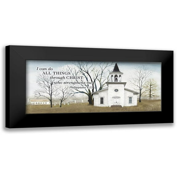Jacobs, Billy 14x8 Black Modern Framed Museum Art Print Titled - I Can Do All Things