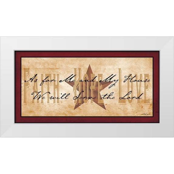 Jacobs, Billy 18x11 White Modern Wood Framed Museum Art Print Titled - Faith Hope Love