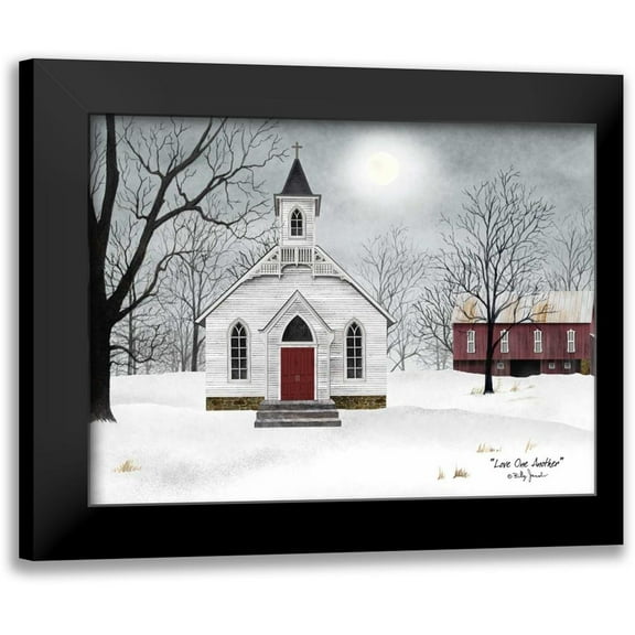 Jacobs, Billy 18x15 Black Modern Framed Museum Art Print Titled - Love One Another