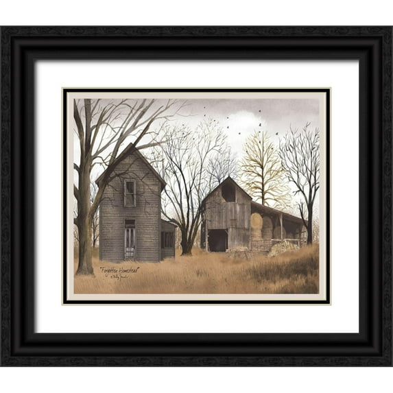 Jacobs, Billy 18x15 Black Ornate Wood Framed with Double Matting Museum Art Print Titled - Forgotten Homestead