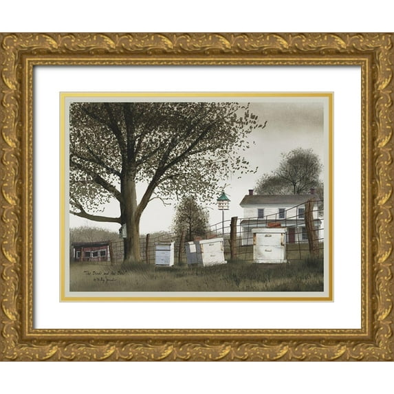 Jacobs, Billy 18x15 Gold Ornate Wood Framed with Double Matting Museum Art Print Titled - Birds and Bees