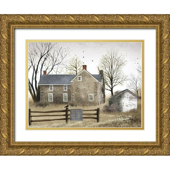 Jacobs, Billy 18x15 Gold Ornate Wood Framed with Double Matting Museum Art Print Titled - Chester County Fieldstone