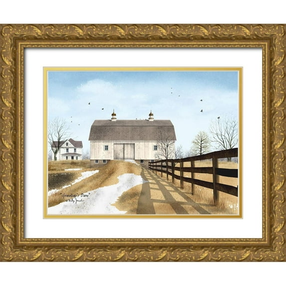 Jacobs, Billy 18x15 Gold Ornate Wood Framed with Double Matting Museum Art Print Titled - Grandpas Barn