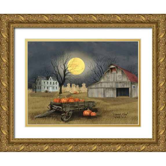 Jacobs, Billy 18x15 Gold Ornate Wood Framed with Double Matting Museum Art Print Titled - Harvest Moon