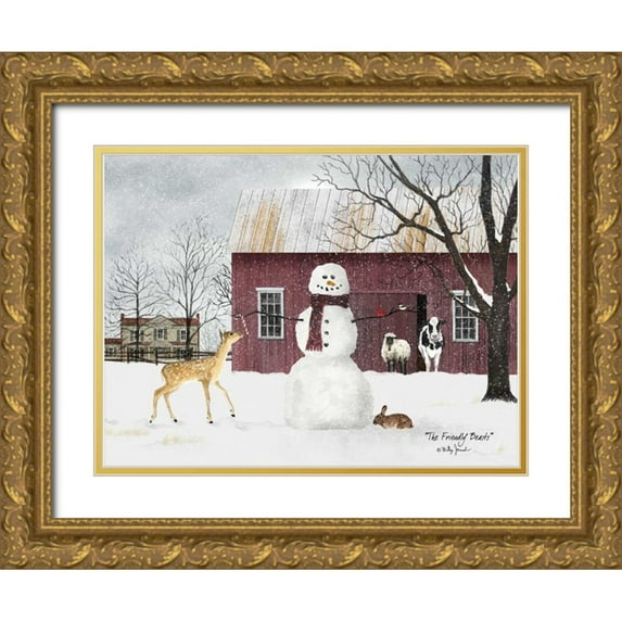 Jacobs, Billy 18x15 Gold Ornate Wood Framed with Double Matting Museum Art Print Titled - The Friendly Beasts