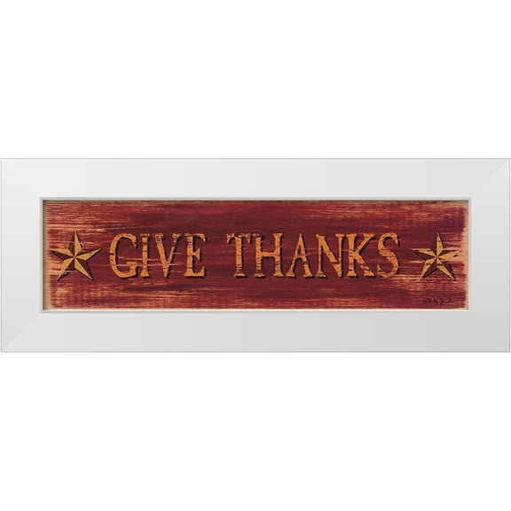 Jacobs, Billy 18x8 White Modern Wood Framed Museum Art Print Titled - Give Thanks