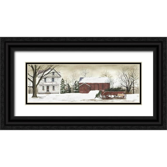 Jacobs, Billy 24x11 Black Ornate Wood Framed with Double Matting Museum Art Print Titled - Christmas Trees for Sale